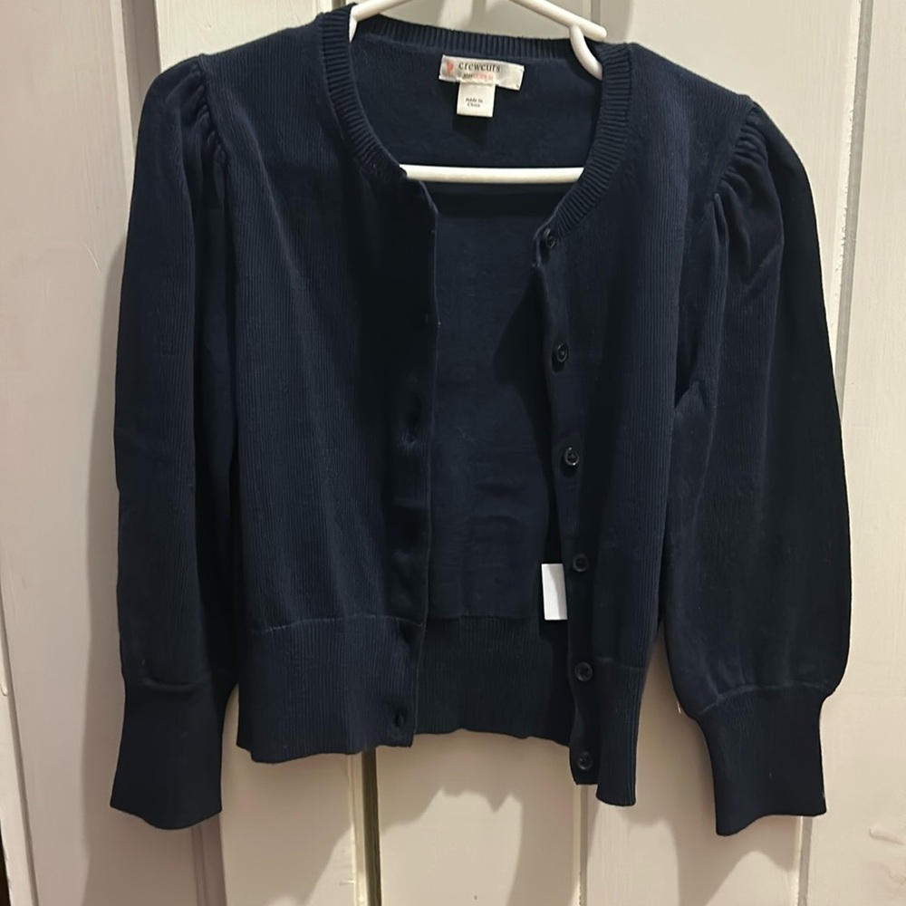 4-5 navy jcrew button up cardigan